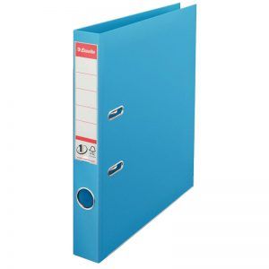 biblioraft a4 plastifiat 5 cm esselte standard albastru neon 9640