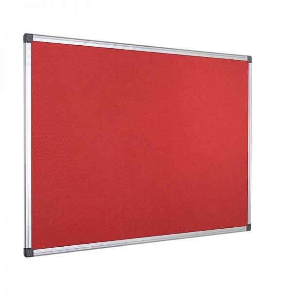 panou din material textil cu rama din aluminiu bi office 90x120 cm rosu 9124