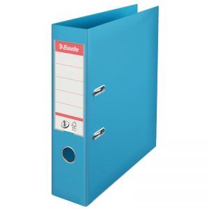 biblioraft a4 plastifiat 75 cm esselte standard albastru neon 9675
