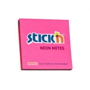 notes autoadeziv 76x76 mm stickn magenta neon 100 filebuc 9367