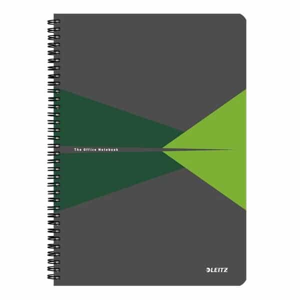 caiet de birou a4 cu coperti din plastic leitz office matematica verde 90 file 10052