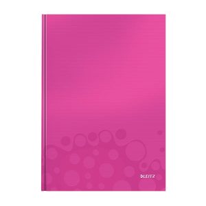 caiet de birou a4 cu coperti din carton laminat leitz wow matematica roz metalizat 80 file 10037