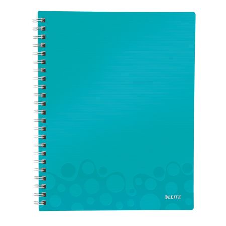 caiet de birou a4 cu coperti din plastic leitz wow dictando turquoise metalizat 80 file 10057
