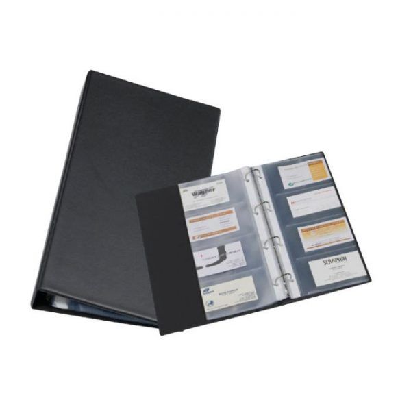 Clasor plastic pt. carti de vizita Rillstab - 256 carti, negru