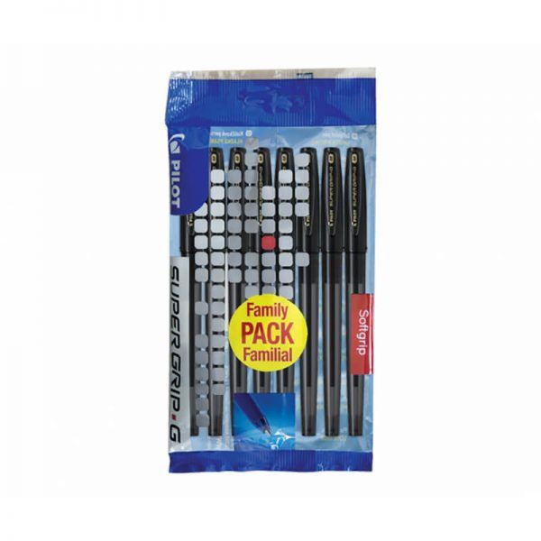 Pix cu bila Pilot Supergrip G, 1.0 mm, negru, 8 bucati/set