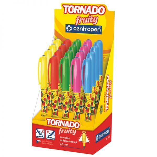 rollerball 3 mm centropen tornado fruity 2675 corp orange scriere albastra 20 bucdisplay 8509